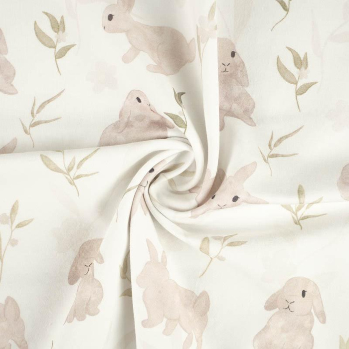 BEIGE BUNNIES (PASTEL BUNNIES) - Cotton muslin