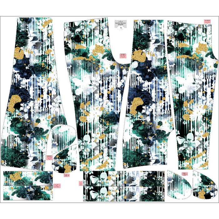 Dámské joggery (NOEMI) - FLORAL STRIPES VZ. 2 - Sada šití L