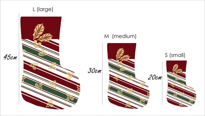 Sada vánočních ponožek - CESMÍNA / pruhy vz. 2