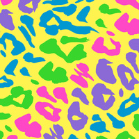 NEON LEOPARD PAT. 2 - Cotton woven fabric