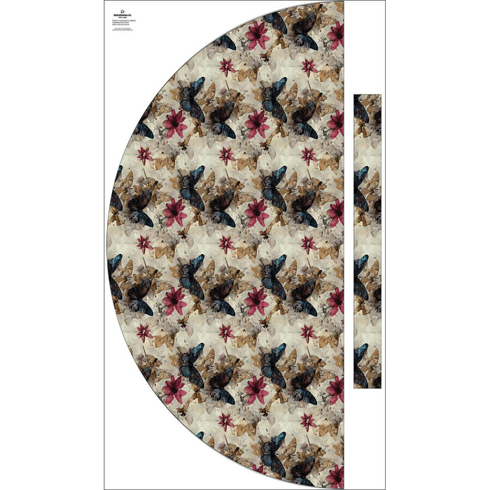 Maxirock Panel - krepp/ Butterfly & flowers wz.14