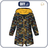 PARKA DZIECIĘCA (ARIEL) - FOLKOWE MOTYLE / czarny - softshell (134/140)