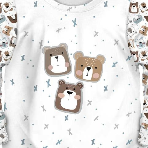 CHILDREN'S PAJAMAS " MIKI" - BEARS / brown (CITY BEARS) - sewing set