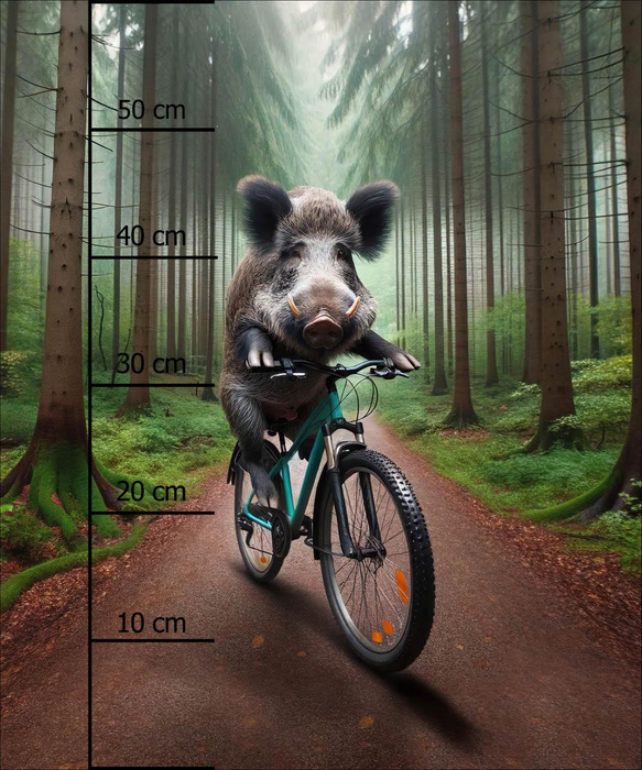 EBER AUF EINEM FAHRRAD M. 1 - Panel (60cm x 50cm) Lycra 300g