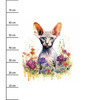 WATERCOLOR SPHINX - panel (75cm x 80cm) Cotton woven fabric