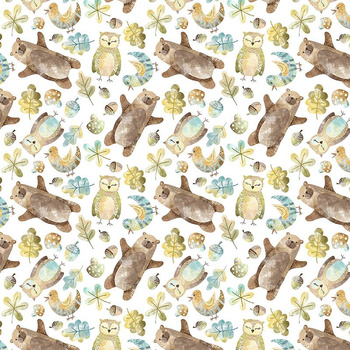 FOREST MIX (FOREST ANIMALS) - looped knit fabric