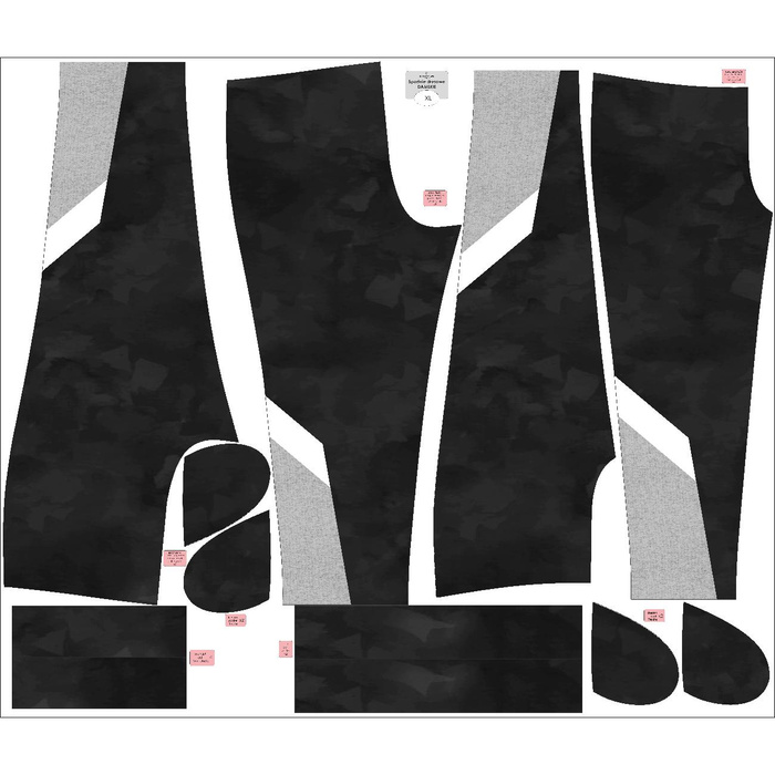 WOMEN'S JOGGERS (NOEMI) - GREY COLOR BLOCKS - sewing set XXL