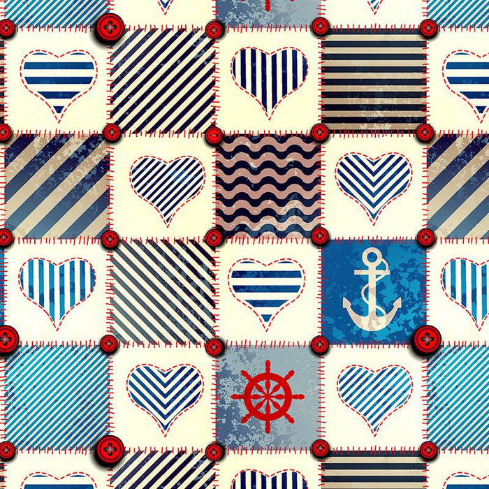 MARINE SCHACHBRETTMUSTER - SP250 Sommersweat