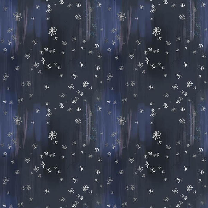 SCHNEEHIMMEL / navy (VERZAUBERTER WINTER) - HOME DECOR PREMIUM Webware