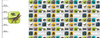 DINO TILES PAT. 3 / green - SINGLE JERSEY PANORAMIC PANEL (60cm x 155cm) 