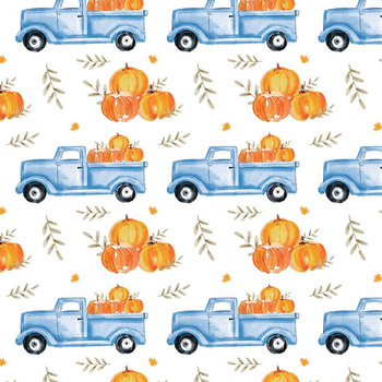 KÜRBISSE AUF DEM PICK-UP / BLÄTTER(KÜRBISGARTEN)