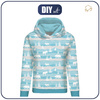BLUZA DAMSKA (POLA) CLASSIC Z KAPTUREM - ALASKA / błękitny - dzianina pętelkowa XXXL