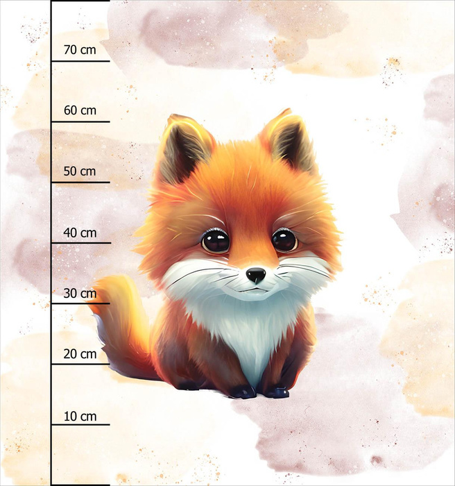 BABY FOX - panel (75cm x 80cm) brushed knitwear with elastane ITY