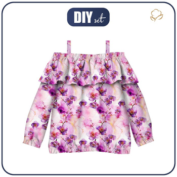 Bardot neckline blouse (VIKI) - ALCOHOL PASTEL WZ.7 - sewing set