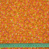 COLORFUL FLOWERS / orange - viscose woven fabric