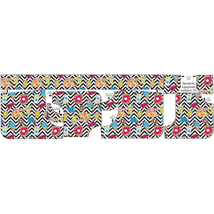 Dámské koupací šortky - FAST FOOD XL