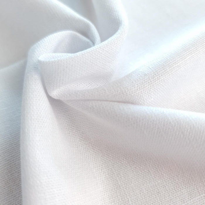 Leinengewebe mit Elasthan - WHITE