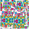 KIDS PARKA (ARIEL) - COLORFUL ABSTRACTION pat. 2 - sewing set (146/152)