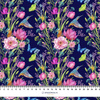 MINI KINGFISHERS AND BUTTERFLIES (KINGFISHERS IN THE MEADOW) / dark blue - Waterproof woven fabric