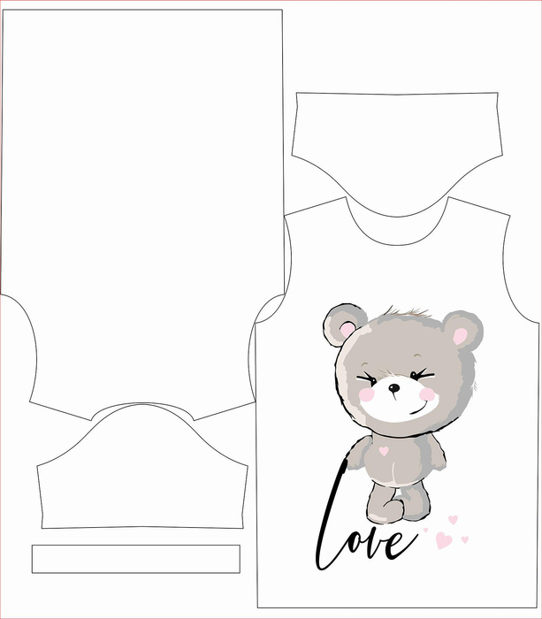 KID’S T-SHIRT- BEAR / love - single jersey (140/146)