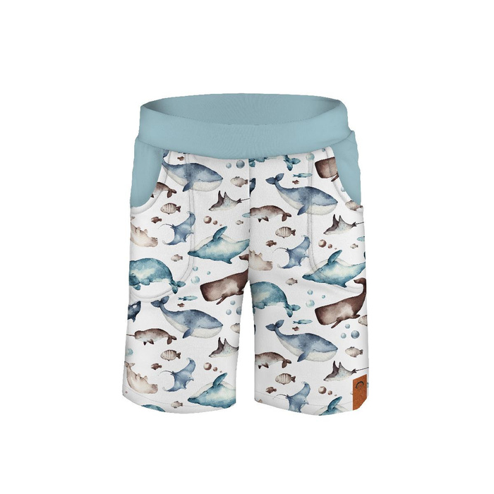 KID`S SHORTS (RIO) - OCEAN MIX (THE WORLD OF THE OCEAN) - looped knit fabric (86/92)