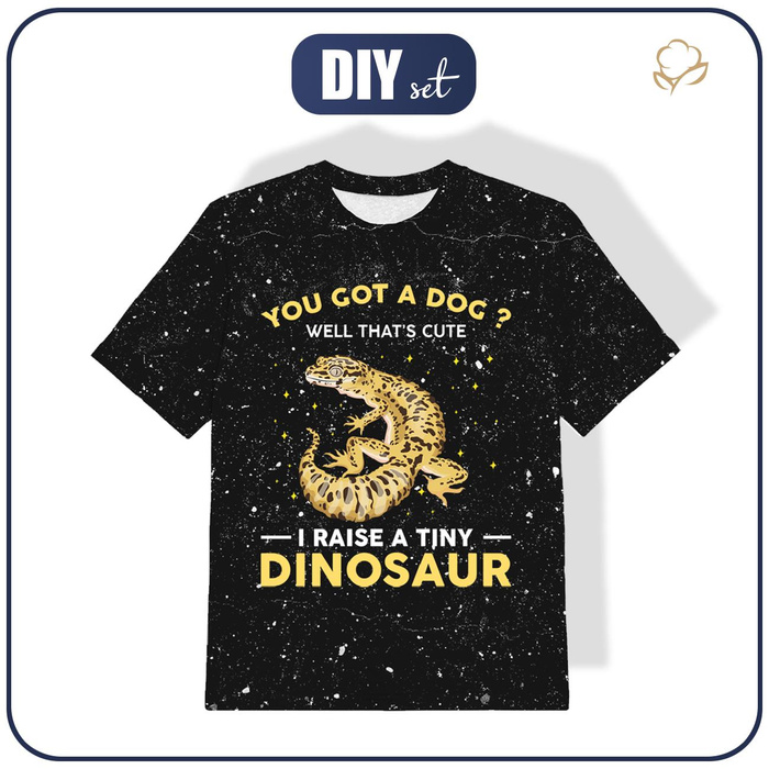 KID’S T-SHIRT - TINY DINOSAUR / black - Single Jersey ITY (128/134)