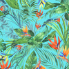 PALM LEAVES pat. 4 / light blue - Waterproof woven fabric