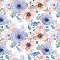 FLOWERS wz.12 - teplákovina počesaná s elastanem ITY