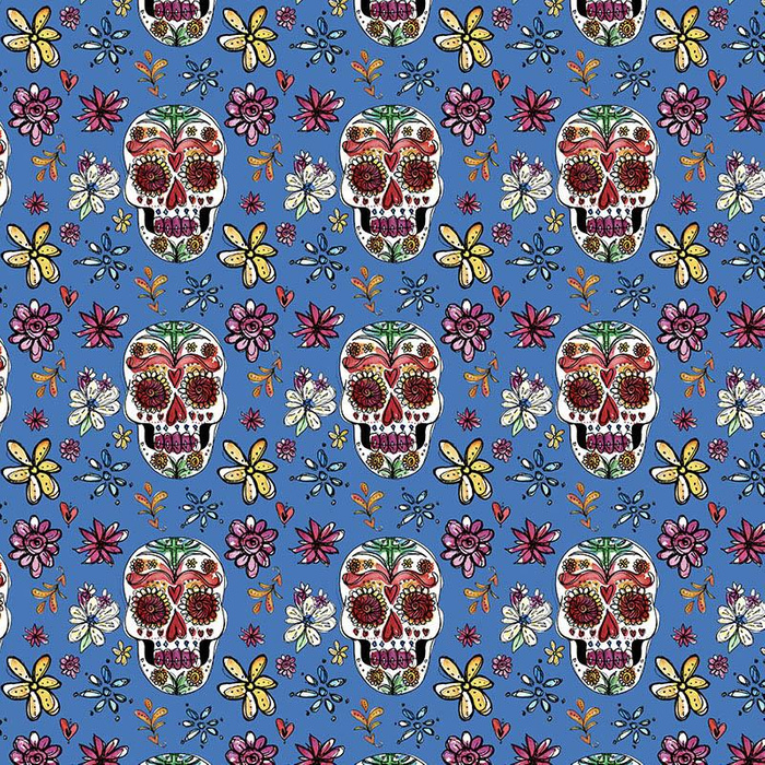 TOTENKÖPFE Ms. 2 / blau (DIA DE LOS MUERTOS)