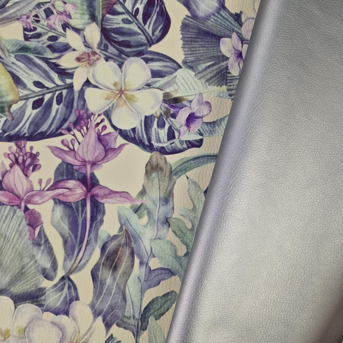 METALIC SILVER - metalic leatherette
