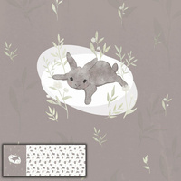 GREY BUNNY pat. 2 (PASTEL BUNNIES) - SINGLE JERSEY PANORAMIC PANEL (60cm x 155cm)