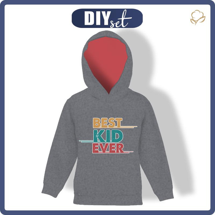 KID'S HOODIE - BEST KID EVER - looped knit fabric (134/140)