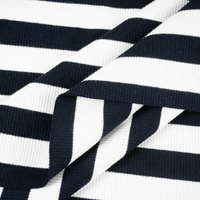 Rib Jersey fabric Unicolour - STRIPES / NAVY
