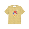 T-SHIRT DZIECIĘCY - RAKIETA I KOMETY (WYPRAWA W KOSMOS) / ACID WASH ZŁOTY - single jersey (128/134)