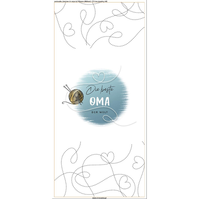 PILLOW 45X45 - DIE BESTE OMA DER WELT / hank - Cotton woven fabric - sewing set