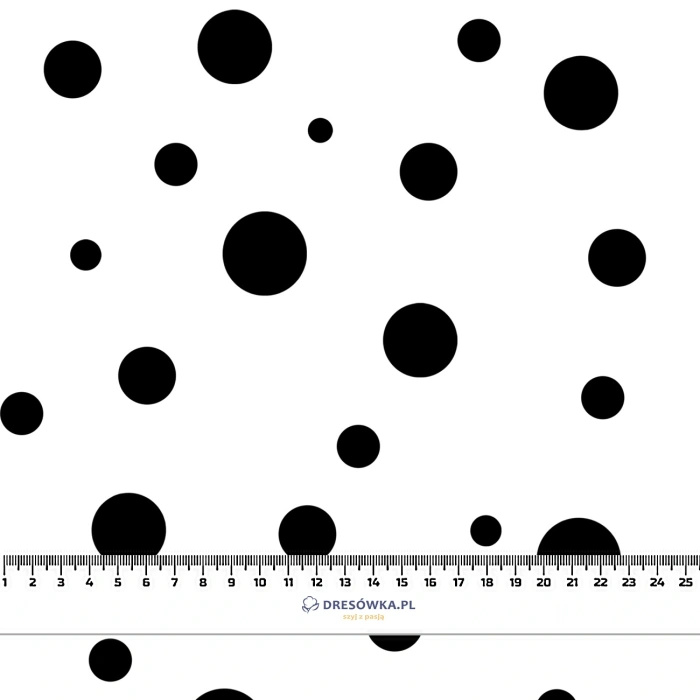 BLACK DOTS - tkanina wiskozowa