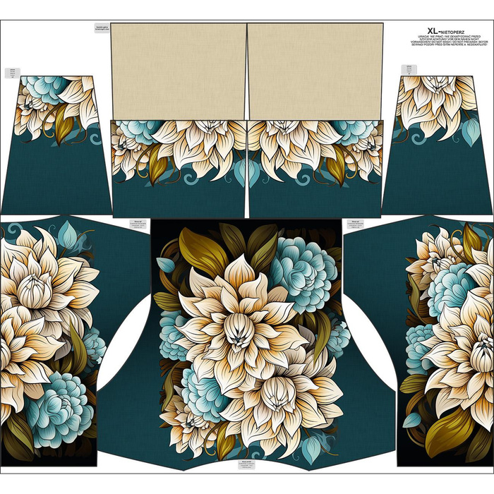 BLUZA NIETOPERZ Z KOMINEM (FURIA) - Bouquet of flowers wz.4 - zestaw do uszycia XXL
