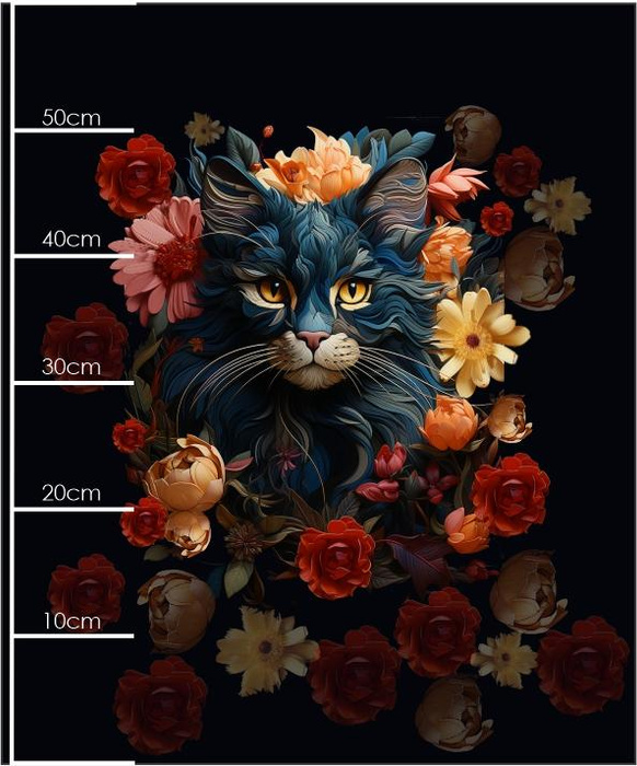 ANIMALS MANDALA wz.7 - panel (60cm x 50cm)  Potahový velur 