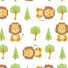LION IN THE FOREST (ANIMAL GARDEN) - single jersey with elastane 