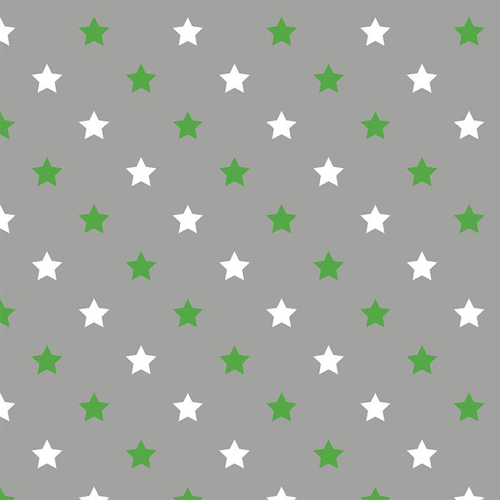 DIAGONAL GREEN STARS / grey - single jersey with elastane