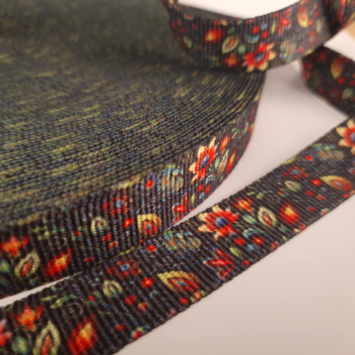 Webbing Tape with Print 25mm -  Folk Art wz.7 