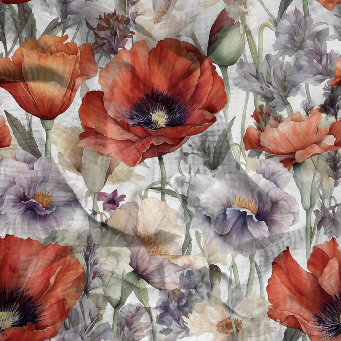 POPPIES pat. 5 - Cotton muslin
