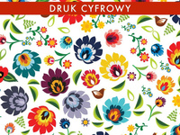 FOLK ŁOWICKI / biały - Jersey wiskozowy WE210