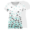 DÁMSKÉ TRIČKO-MOTÝLI / aqua  single jersey XXL