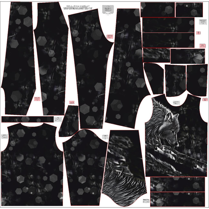 DRES DZIECIĘCY (MILAN) - WILK POLARNY - zestaw do uszycia (98/104)