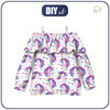 Bardot neckline blouse (VIKI) - FAIRY WORLD wz.5 (UNICORN) - sewing set - 110-116