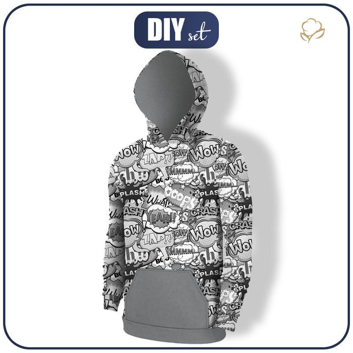 HERREN HOODIE (COLORADO) - COMICS (schwarz-weiß) - Nähset XXL