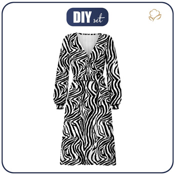 SUKIENKA KOPERTOWA (BIANCA) - ZEBRA / czarno-biały - zestaw do uszycia