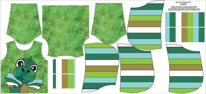 DĚTSKÁ MIKINA S KAPUCÍ (ALEX) - DRAK DINO - teplákovina