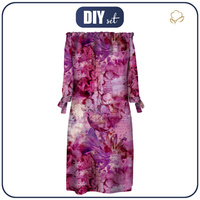 DRESS "CARMEN" - PINK PARADISE PAT. 3 - crepe XL